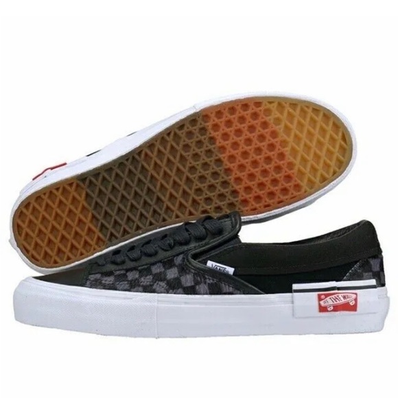 VANS Vault SLIP-ON CAP LX PONY Hair Black Checkerboard White Cut And Paste Sz 8 - Picture 9 of 14